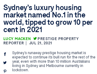 悉尼豪宅市场预测排名第一 中国香港并列第三
