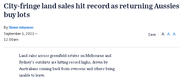 返澳人士热衷买地 墨尔本郊区土地销售破纪录